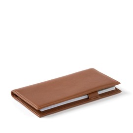 Leatherology Cognac Deluxe Leather Checkbook Cover with Clear Divider - Fits standard top or side tear checks, includes removable durable divider, expandable pen loop