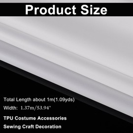 NBEADS 137cm Wide Translucent Fabric, 0.1mm Thick Clear TPU Fabric Waterproof Clothing Frosted Waterproof Material for Raincoat DIY Perspective Clothing Sewing Craft Decoration