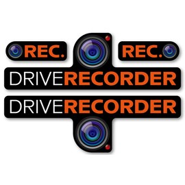 Isaac Trading Dash Cam Recording, Stickers, Stickers, Waterproof, Weatherproof, Medium x 2 + Small Size (Set of 2) (Black)