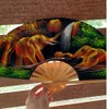 Size 17 Inch Elephant Paint Style Hand Fan 1 Pack