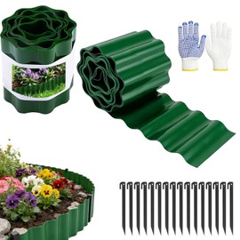 SHAOKAOLU 59FT Landscape Edging, 6" Tall Plastic Landscape Border w/Stakes