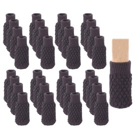 32 PCS Chair Leg Floor Protectors - OEEKOI Furniture Leg Socks Covers Hardwood Floor Pads for Moving Easily and Reduce Noise, Fit Girth from 3.5" to 7.0", Brown