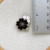 StewArt Stitches Black and White Flowers Enamel Needle Minder, Fridge