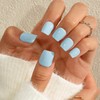 KQueenest Light Blue Press On Nails Short Square - Acrylic