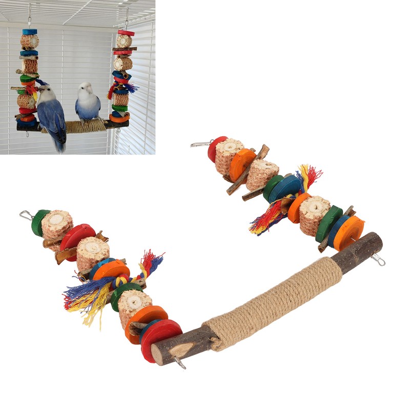 Bird Swing Toy Colorful Beak Grinding Parrot Chewing Perch Toy