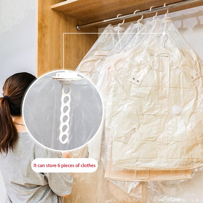 5Pcs Hanging Vacuum Storage Bags - Space Saver Compression Bags
