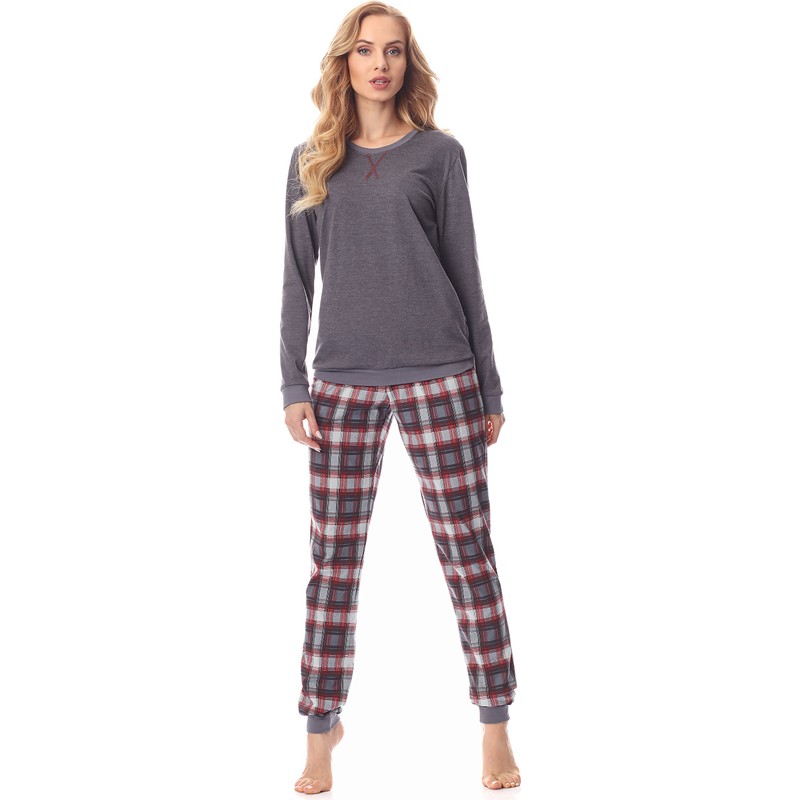 Merry Style MS10-168 Women’s Pyjamas - Dark melange Burgundy, size: