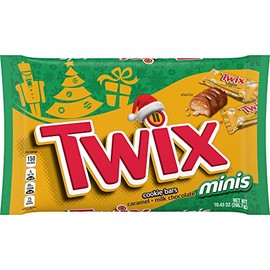 Twix, Christmas Chocolate Caramel Cookie Bars, Minis, 10.43 Ounce