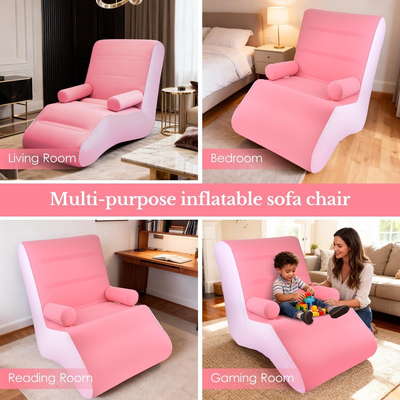 STARBRILLIANT Inflatable Deck Chair with Air Pump, Foldable Lounge Chair