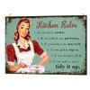 Beenanas Kitchen Rules Quote Sign Wall Art Home Décor Plastic
