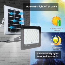 YLZKIX 198 LED Solar Lights Outdoor, IP67 Waterproof Solar Powered Flood Light, Black