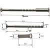 M4 x 60mm Chrome Door Handle Screws with Chrome Security