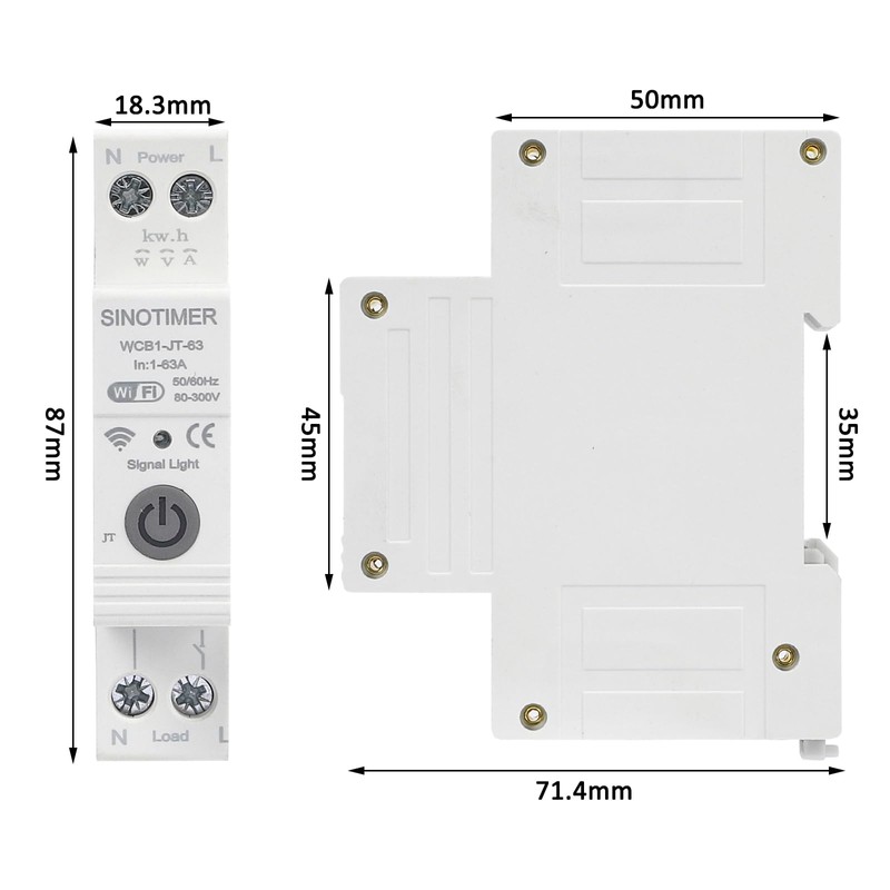 WiFi Circuit Breaker DIN Rail WiFi Smart Circuit Breaker DIN