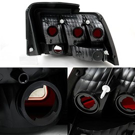 AKKON - For Ford Mustang Dark Red Tail Lights Brake Lamps Driver Left + Passenger Right Side Replacement Pair