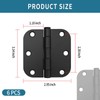6 Pack 3 Inch x 3 Inch Door Hinges, 5/8"