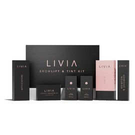 LIVIA Eyebrow Lamination & Black Color Kit – DIY Brow Lift & Definition for Fuller, Darker & Thicker Brows – Long-Lasting, Salon-Quality Results at Home – Gentle Formula – 3 Applications