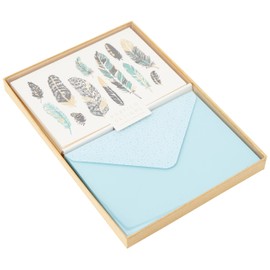 Portico Designs Feathers Notecards, Off White, GTNC1803