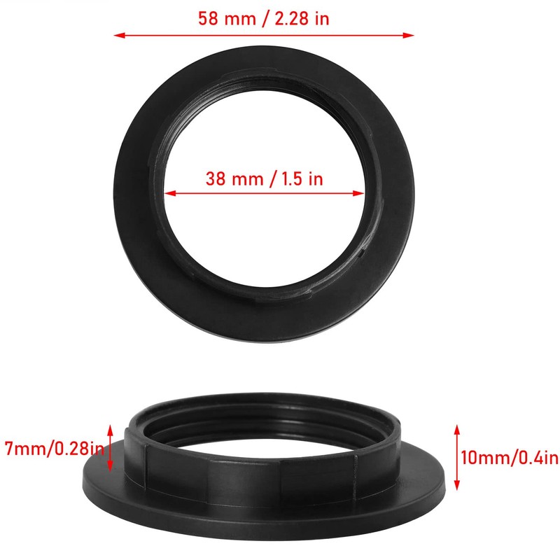 E26 Socket Ring LUORNG 6PCS E26 /E27 Black Light Socket