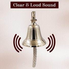 Brass Ship Bell Polished Nautical, Heavy Duty Polished Bell, Brass Maritime Duty Watch Ships Bell by THDC