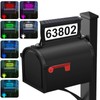 Solar Backlit Address Sign for Mailbox, RGBW House Number Plaque