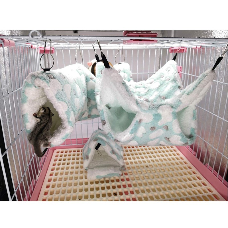 LEFTSTARER Bunkbed Sugar Glider Hammock, Ferret Beds, Small Pet Cage
