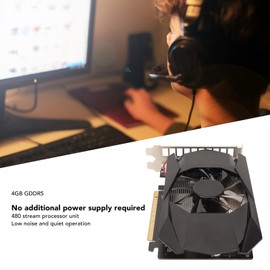 Zopsc para Tarjeta Gráfica AMD HD7670 4GB GDDR5 128bit, Tarjeta Gráfica PCIE X16 2.1 de Alto Rendimiento para Juegos con Ventilador de Refrigeración, HDMI, DVI, VGA