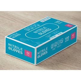 [SCOOP CORPORATION] Nitrile Gloves, Medium, Thick, 100 Sheets, Blue, 0.09 mm, Powder Free, Food Sanitation Act Compliant