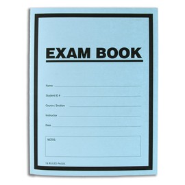BookFactory Exam Blue Book/Blue Exam Book/Blue Test Book (5 Book Pack) (Ruled Format - 8.5" x 11" - 16 Numbered Pages) Saddle Stitched (LAB-016-7RSS (Exam Book) 5 Pack)