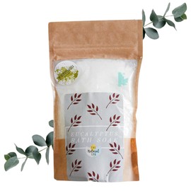 Eucalyptus Bath Soak - Made with Essential oils,Natural Avocado Oil and Epsom Salts - Compostable pouch - 225g - Plastic Free packaging - Soothing and relaxing for your muscles and skin