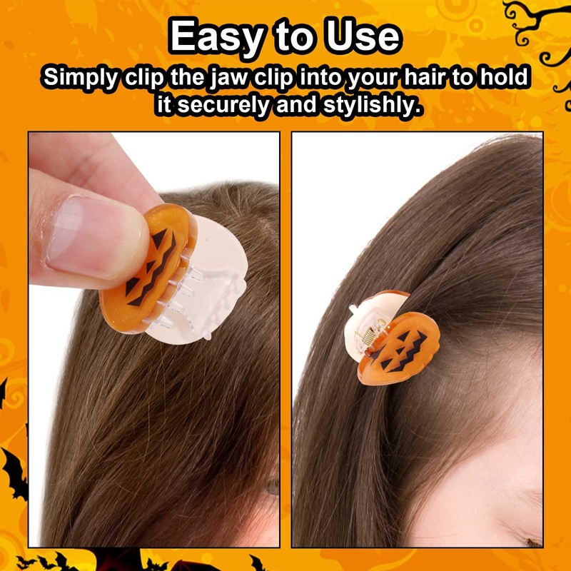 10pcs Mini Halloween Hair Claw Clips, Acrylic Mini Hair Clips