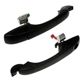 TRQ Left and Right Exterior Door Handle Set Drivers Side Compatible with 2008-2012 Dodge Caliber 2007-2017 Jeep Compass Patriot