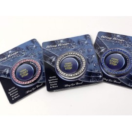 Bling Car Decor Crystal Rhinestone Car Bling Ring Emblem Sticker, Bling Car Accessories for Auto Start Engine Ignition Button Key & Knobs, Bling for Car Interior, Unique Gift for Women (Pink)