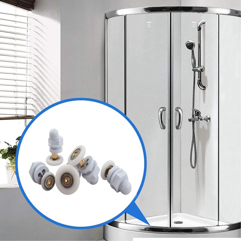 Qikuver Shower Cubicle Rollers, Pack of 4 Replacement Rollers, Shower