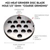1 Pack #22 Meat Grinder Plate Disc Blade, Reversible Use