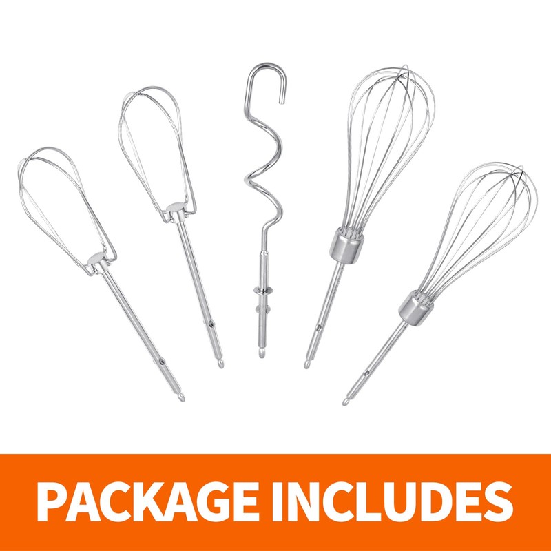 5 Pack Hand Mixer Replacement Beaters Compatible with BLACK and