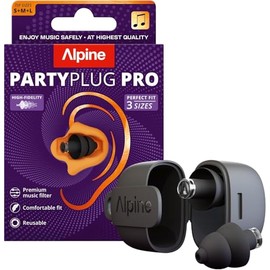 Alpine PartyPlug Pro - Tapones para los oídos de concierto, de alta fidelidad, con reducción de ruido de 21 dB, protección auditiva para festivales de música, raves y eventos en vivo, incluye 3