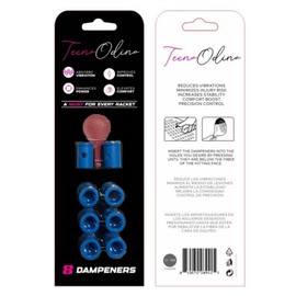 TecnoOdino Padel Dampeners Anti-Vibration Easy Vibes Varies the Balance of the Racket Adjustment of the Racket Vibration Dampeners 0.7 g - 8 Pieces (Blue)