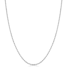 Kooljewelry Sterling Silver Diamond-cut Rope Chain Bracelet Anklet 1.1 mm 1.3 mm 1.7 mm 2.3 mm, Metal,