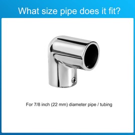 ODYSUNRAL Heavy Duty Boat Handrail Fitting, 2-Way 90 Degree Elbow Hardware, 316 Stainless Steel, Pipe Connector for 7/8 inch (22mm) Pipe Tubing (2 PCS)