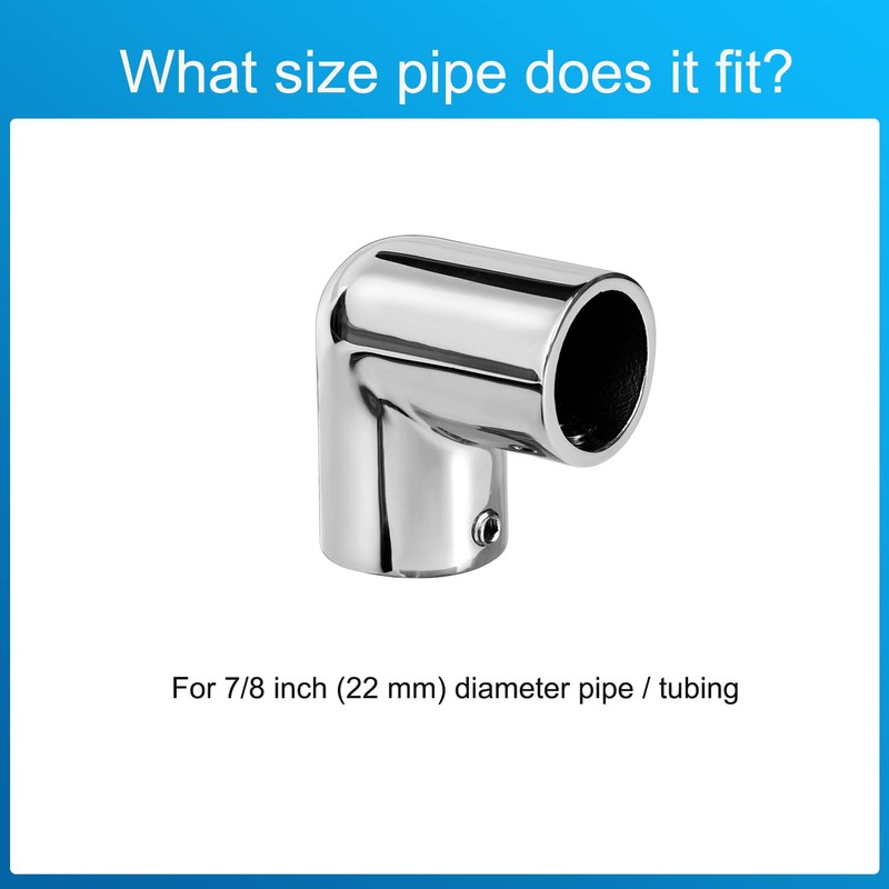 ODYSUNRAL Heavy Duty Boat Handrail Fitting, 2-Way 90 Degree Elbow