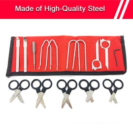 Radio Removal Tool key and Removal Pry Tool Kit Universal Stereo CD Player Removal Key Kit for Most Car and Truck Stainless Steel 20PCS