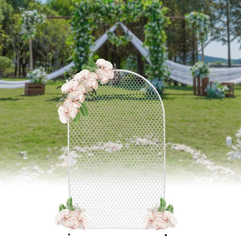 Wedding Arch Backdrop, Metal Mesh Arch Backdrop Stand, White Wedding