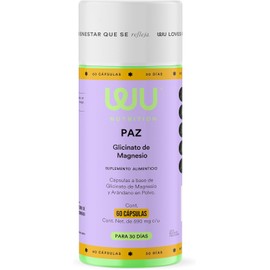 WU Nutrition PAZ Glicinato de Magnesio  Arándano  Bisglicinato Puro de Alta Absorción para Dormir, Relajación y Descanso  Suplemento para Mujer Sin