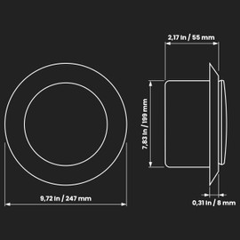 Repa Market ø8" Inch White Steel Exhaust Diffuser with Flange - Soffit Vent Grille - Adjustable Valve for Optimal Airflow - Quiet Duct Air Extraction - Indoor Ventilation - Round Duct Cover