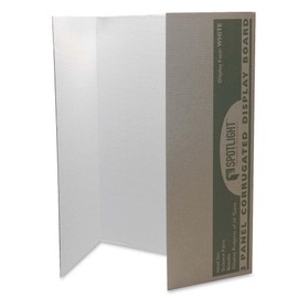 Pacon Spotlight Single-walled Tri-fold Presentation Board - 40quot; Height x 28quot; Width - White Surface