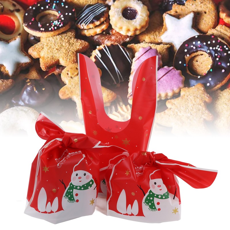 100Pcs Christmas Gift Bag Cute Food Grade Eco Friendly Reusable