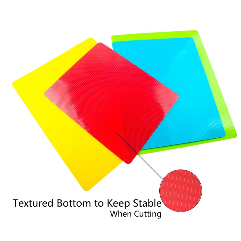 4 Pieces Flexible Cutting Board mats, Plastic Cutting Boards for