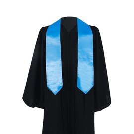 GraduationMall Unisex Adult Plain Graduation Stole Skyblue