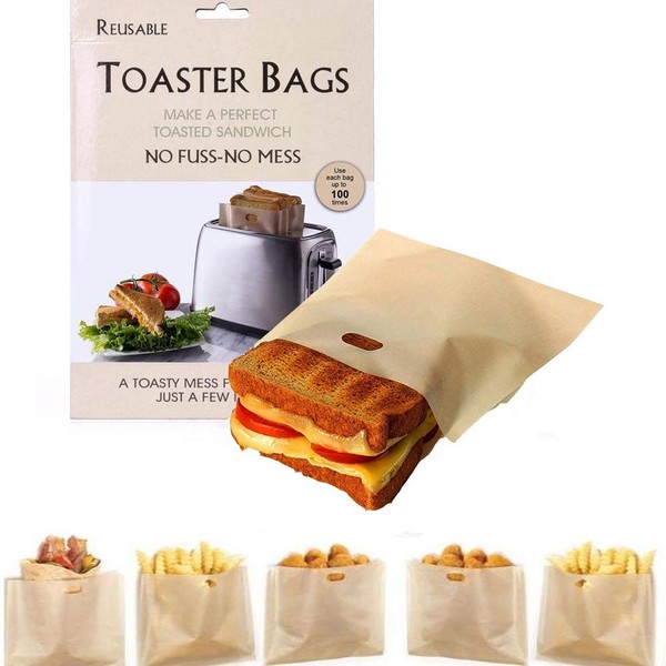 Integrity.1 Toaster Bag, 10-Piece Reusable Non-Stick Toaster Bag, Sandwich Toaster Bag, Snack Toast Bags, Heat-Resistant, Easy to Clean, Suitable for Bread, Snacks, Fruit