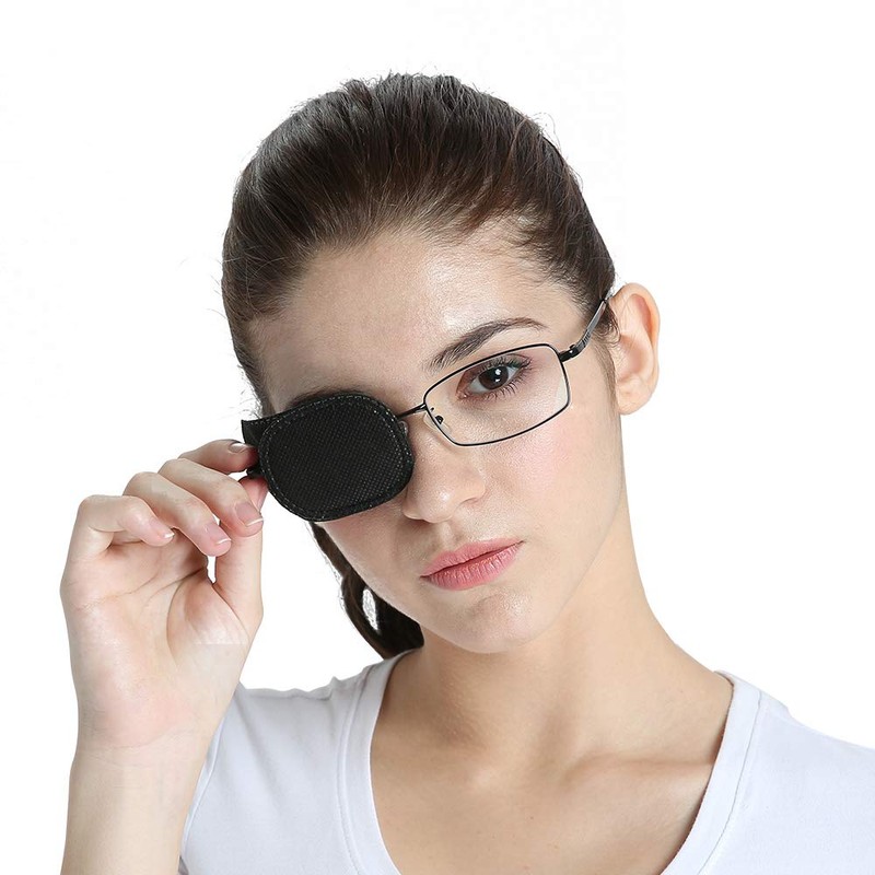 FCAROLYN 6pcs Eye Patch for Glasses (Normal Size, Black)